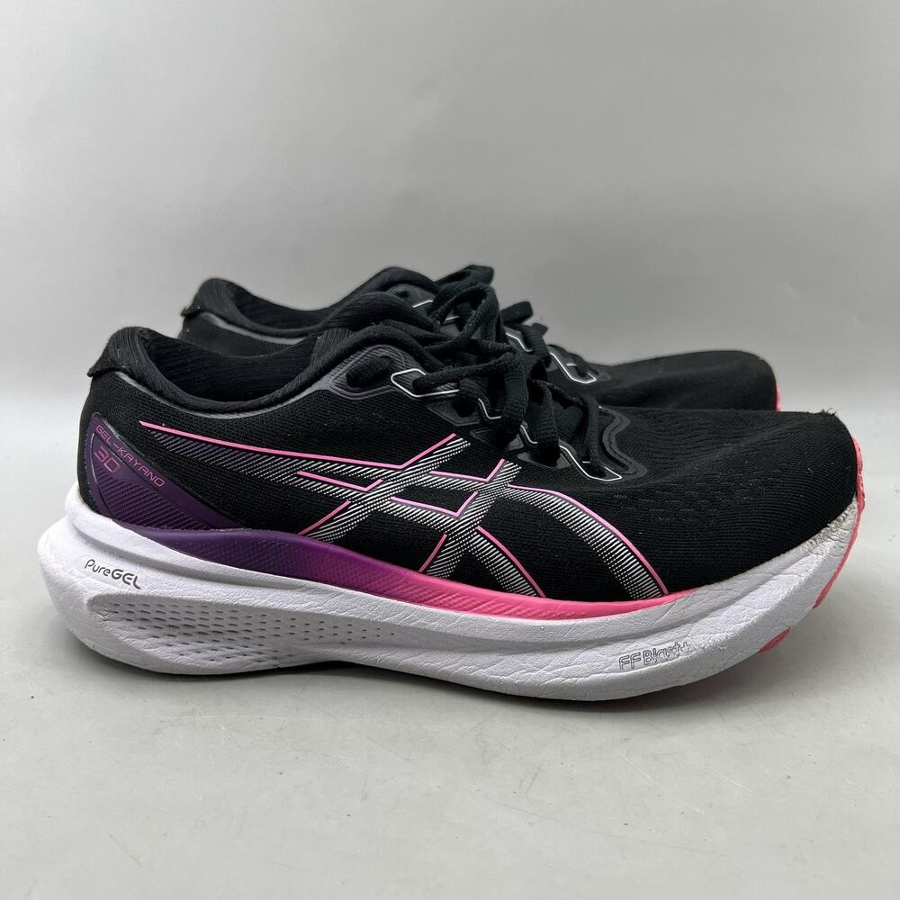 ASICS GEL-Kayano 30 Running Shoes Women Size 7 Wide Black Pink Comfort Sneakers